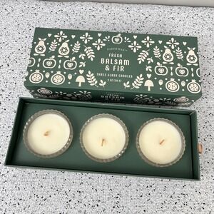 Paddywax Fresh Balsam & Fit Set of 3 Candles in Glass 2 oz‎ New Open Box